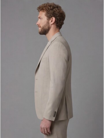 Taupe Notch Lapel Comfort Fit Suit with Patch Pockets